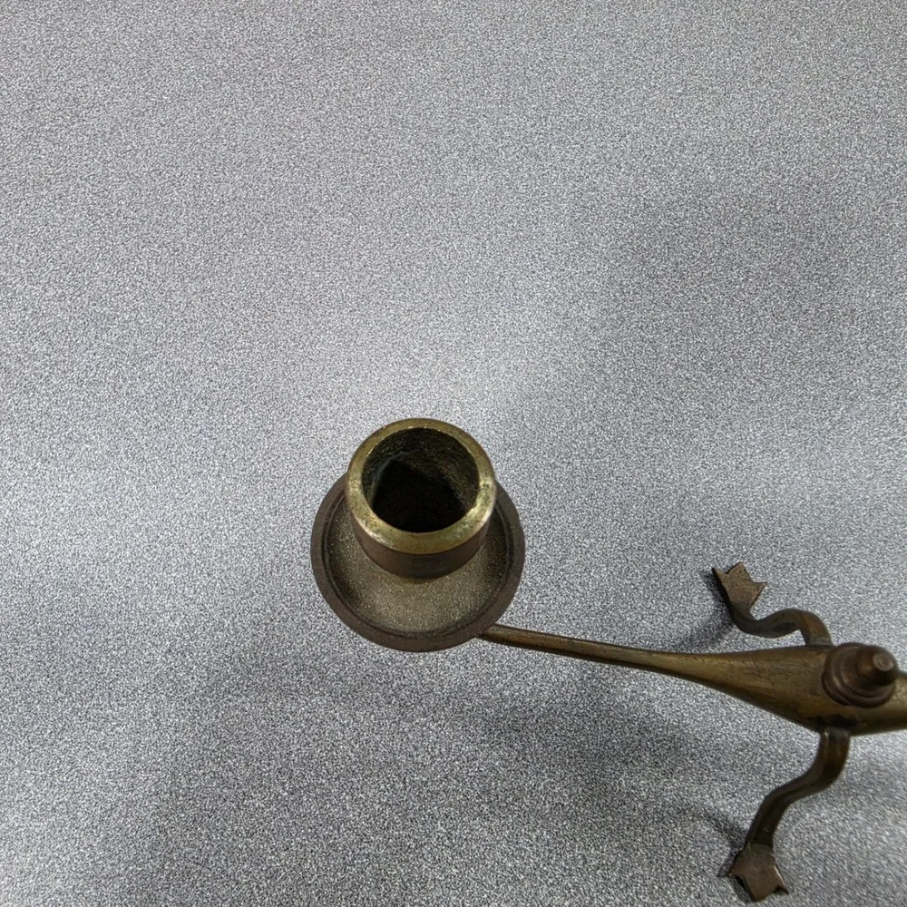 Vtg brass cantilever piano‎ candlestick cannonball paw feet Candle Holder Italy